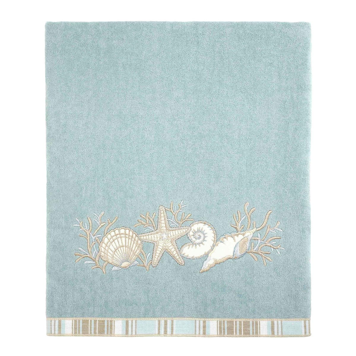 Avanti Linens - Toalla de baño, algodón Suave y Absorbente (colección Sand Shells, Mineral) - Toalla de baño - mineral