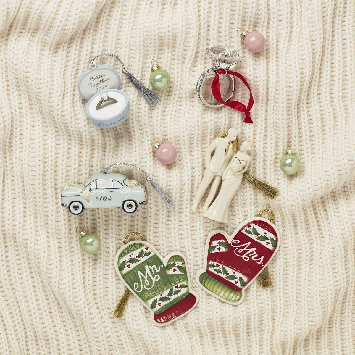 Lenox 895775 2024 Together Forever - Decoración de Caja de Anillo, Navidad