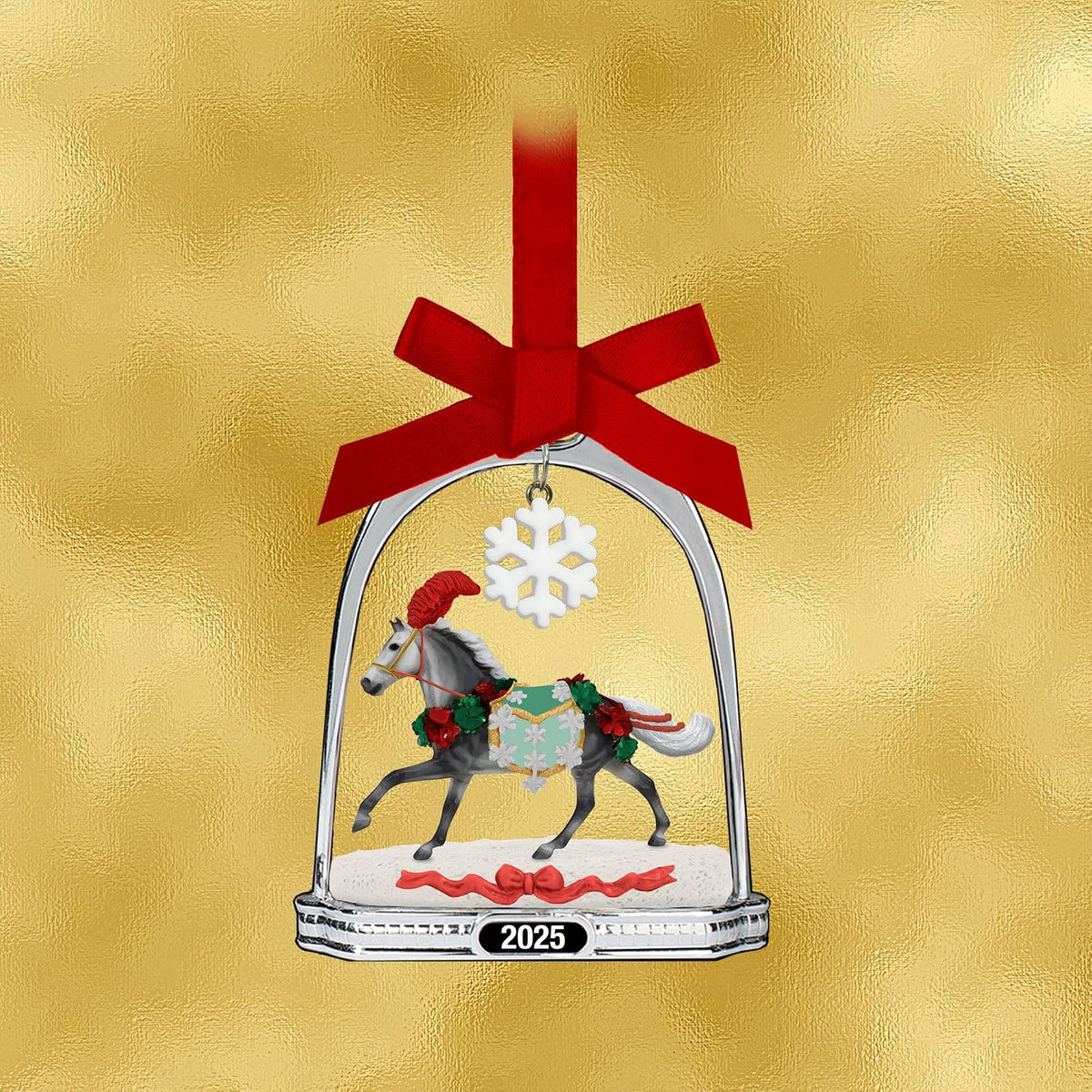 Breyer - Adorno de Estribo 2025 | Navidad en Flor | Modelo # B-HP-10224