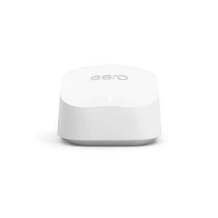 eero 6+ Router WiFi de malla Certificado Reacondicionado - Compatible con planes de internet de hasta 900 Mbps, Cobertura de hasta 140 m², Conecta más de 75 dispositivos, Paquete de 1 unidad