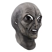 Evil Invader 51, Máscara de Alien Gris del Área 51, Disfraz de Marciano Alienígena Ideal para Halloween y Fiestas de Disfraces