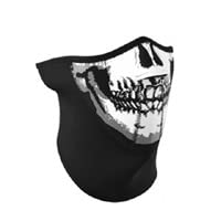 Zanheadgear Neoprene Diseño de 'Calavera' 3 Paneles de Media máscara (Negro, un tamaño), Skull Face, Una Talla