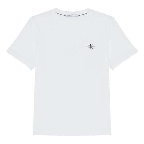 Calvin Klein playera de algodón con logo para mujer - CH - Blanco