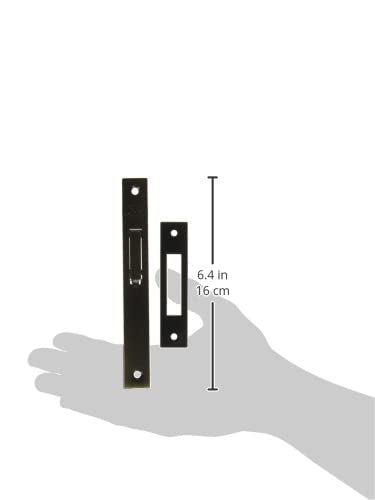 Lock L2102 Cerrojo para embutir de paleta, latón antiguo, llave tetra, en caja