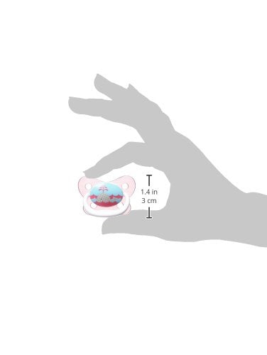 Dr. Brown's PreVent Chupón de contorno, etapa 1 (0 – 6 m), diseño de lunares, color rosa