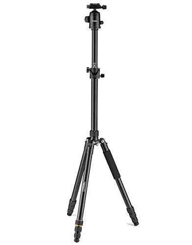 National Geographic - Juego de trípode de Viaje, Columna de 90°, 4 Secciones, Aluminio Ligero, Compatible con Canon, Nikon, Sony DSLR, Cabezal de Bola de 360 Grados, Placa de liberación rápida,
