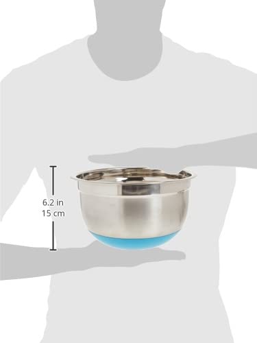 Excelsteel 297 3-Quart Stainless Steel Non Skid Base Mixing Bowl