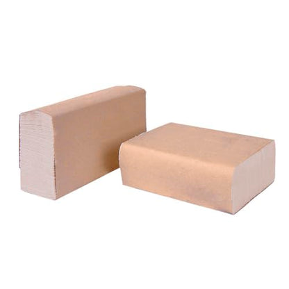 Tork Toallas de Papel Interdobladas Ecológicas 2 Capas – Toalla para Manos 100% Fibra Reciclada, 21x15.5 cm, Kraft – Caja 8 Fajillas x 250 Hojas (2,000 Hojas)