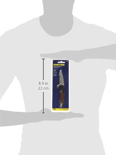 Surtek 120561 Navaja abatible de acero inoxidable con mango de madera