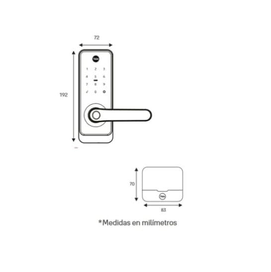 Yale kit cerradura eléctrica digital ymc300 con hub y módulo para uso en exteriores