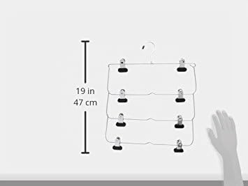 Whitmor 4-tier plegable falda percha de ropa de ropa cromo/negro