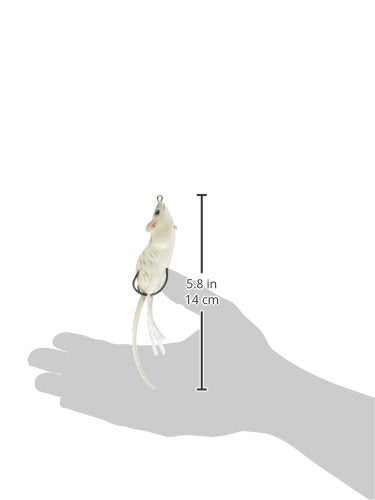 LIVE TARGET LiveTarget - Señuelo de Mouse con Cuerpo Hueco, Negro/Negro, 90 mm, 1 Pieza, Topwater, Mouse, Gancho de Pesca