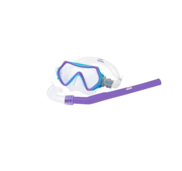 Voit Set Acuatico Kit de Snorkel para niños 2 en 1 Gafas de Buceo panoramicas de Vidrio Templado y Tubo de Buceo para Entrenamiento - Junior