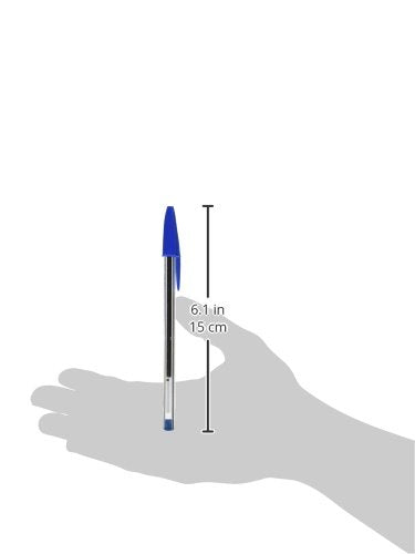 BIC Bolígrafo Cristal Dura + Punto Mediano 1.00 mm Cuerpo Hexagonal Tapa Ventilada para Evitar Asfixia Color Azul 50 Piezas