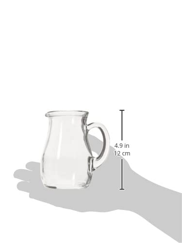 Borgonovo Jarra De Vidrio Capacidad 250 ml Mini Jarra Para Jugo, Leche, Mermeladas, Vidrio Resistente al Calor 11 cm Altura