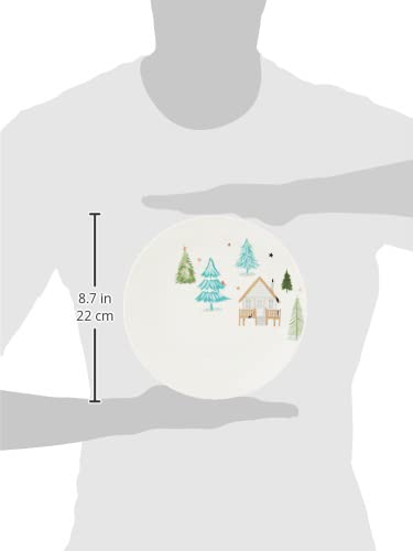Lenox 890751 Balsam Lane Juego de 4 Platos Decorativos, Vasos de Navidad
