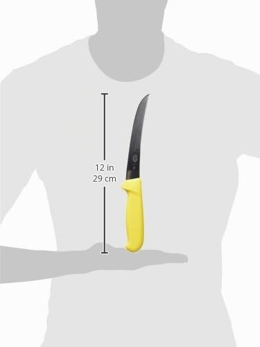 Victorinox Cuchillo para Deshuesar Curvo, Hoja Ancha, Fibrox, Amarillo, 15 cm