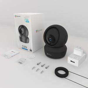 EZVIZ C6N Black Cámara de Vigilancia WiFi Interior 1080p Cámara IP Domo 360 PTZ, Visión Nocturna, Auto Tracking, Audio Bidreccional, Compatible con Alexa y Google, Andriod/iOS, Negro