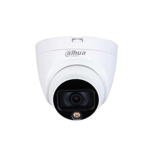 Dahua Cámara Domo Full Color de 2 MP con Lente de 2.8mm y ángulo de 103° Micrófono Integrado, iluminación de 30 m, tecnología Starlight y DWDR. Resistente con IP67, visión Clara en Baja luz