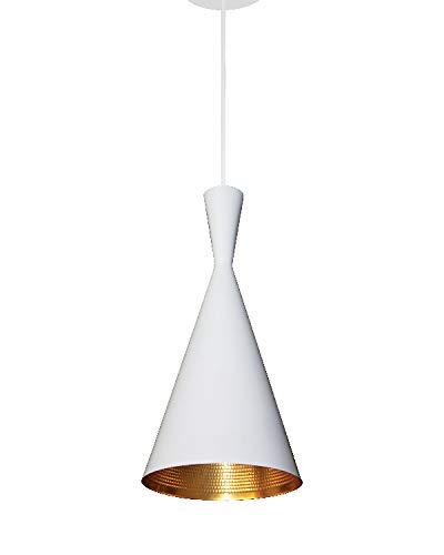 MAXXI MX-CL7006/B Candil Decorativo Techo, Pantalla Aluminio Terminado, color Blanco