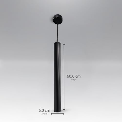 Lámpara Colgante Cilíndrica Negra ARTLITE ADE-614, Base GU10, Cable Ajustable, Diseño Minimalista Moderno para Isla de Cocina, Comedor, Restaurante y Bar