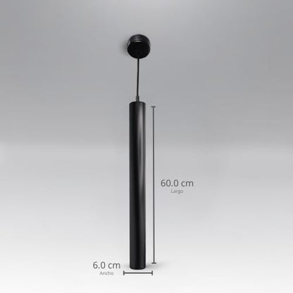 Lámpara Colgante Cilíndrica Negra ARTLITE ADE-614, Base GU10, Cable Ajustable, Diseño Minimalista Moderno para Isla de Cocina, Comedor, Restaurante y Bar