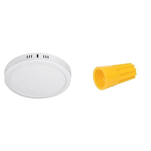 Volteck Lait PLA-207L, Plafón redondo, moderno, 18W, 6500K, LED, blanco + Volteck CAPU-1012, 20 Capuchones para empalme de cable, calibres 10 a 12 AWG