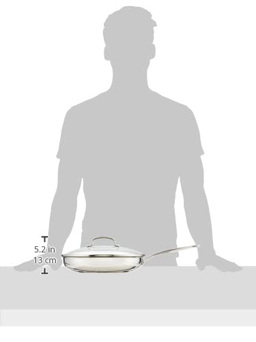 Cuisinart Sartén Chef's Classic 30 cm Acero Inoxidable con Tapa | Sartén de acero con acabado espejo, Base aluminio encapsulada calor uniforme, Seguro horno 287°C, Mango Cool Grip. Inducción