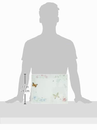 Lenox Tabla para Picar Grande Butterfly Meadow, Vidrio Resistente, Lavado a Mano, 33 cm de Ancho