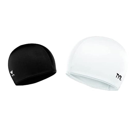 TYR Gorro de Licra para Natación - Blanco - Gorra + TYR - Gorro de Licra