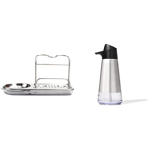 Oxo 1068659 sink baskets trays Stainless steel, Stainless steel, 228.6 + OXO Easy Press Stainless Steel Soap Dispenser