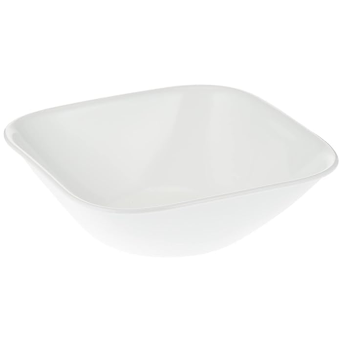 Corelle Vitrelle - Juego de vajilla cuadrada de 18 piezas de 18 piezas de servicio para 6 vajillas cuadradas de triple capa resistente a vidrio y astillas, juego de platos y cuencos cuadrados ligeros