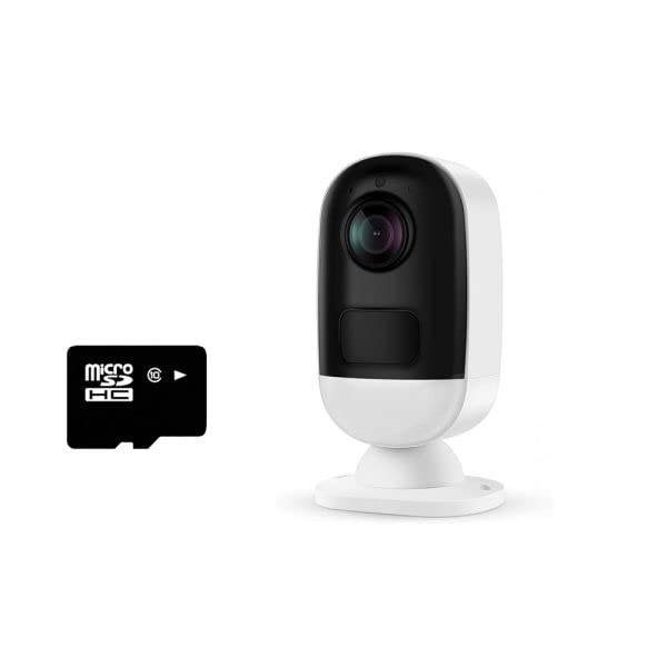 Anewone Cámara de Seguridad 3MP, Cámara WiFi Inalámbrica para Interior 2304x1296P Full HD, IP66, Audio Bidireccional, Visión Nocturna de Color, Detección de Movimiento, 64GB SD Card