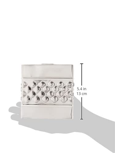 Monarch Abode - Funda Cuadrada de Tela geométrica Hecha a Mano con Relieve, Soporte de níquel y Cromo, Accesorios Cuadrados de Metal para aparador, Soporte Decorativo para Caja de pañuelos, Cubierta