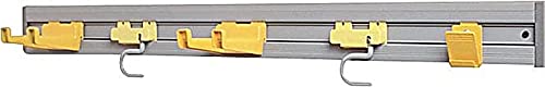 Rubbermaid Commercial Products – Organizador de Armario y Kit Portaherramientas de 86 cm, Ganchos en S para Colgar Herramientas con Mango, Soporte con Clip para Notas, Gris FG199300GRAY
