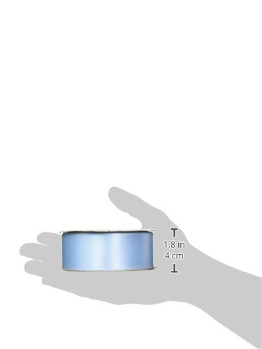 Offray Craft cinta de satén de doble cara, 7/20.3 cm de ancho por 20-Yard carrete, blanco antiguo, Azul claro, 1/4 Inch x 100 Yard, 1