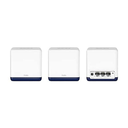 MERCUSYS TP-Link WiFi Mesh, Sistema WiFi de Malla para Todo el Hogar, AC1900, hasta 1300Mbps en 5GHz, Controles Parentales, Halo H50G(3-Pack)