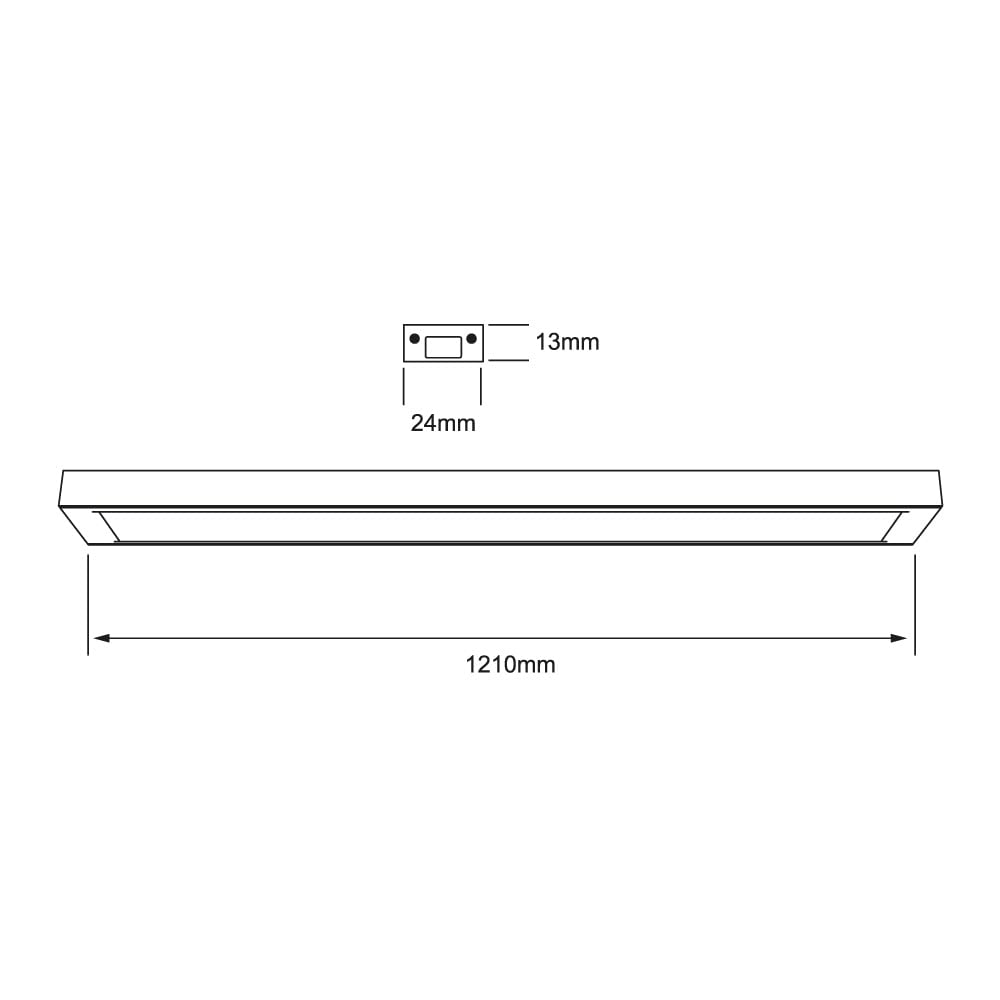 Tecnolite Lámpara Lineal LED Interconectable 24 W, Luz Suave Cálida, IK06, Atenuación TRIAC, LED integrado