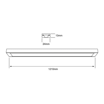 Tecnolite Lámpara Lineal LED Interconectable 24 W, Luz Suave Cálida, IK06, Atenuación TRIAC, LED integrado