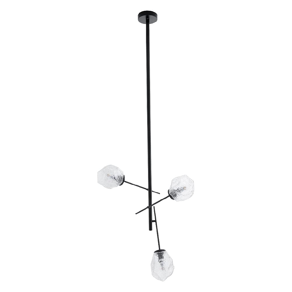 Tecnolite Lampara Colgante Aluminio Negro/Cristal Transparente 18W 100V 180CTL8613MVCT, Grande