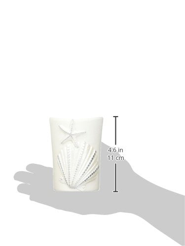Avanti Linens - Vaso Organizador de encimera, Accesorios de baño inspirados en Conchas Marinas, artículos Esenciales para el baño de Invitados (colección de Conchas de Lentejuelas)