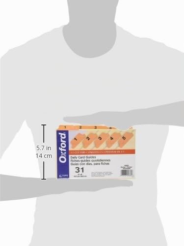 Oxford 05832 - Guías de fichas de índice laminadas, diarias, 1/5 tabaco, manila, 5 x 8 (juego de 31 unidades)