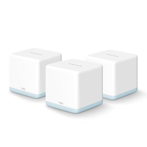 MERCUSYS Halo Mesh, Sistema WiFi Mesh para tu hogar, Doble Banda AC1200, 10/100Mbps Puertos, Cobertura de hasta 3,500 Pies Cuadrados y Más de 100 Dispositivos. Halo H30(3-Pack)