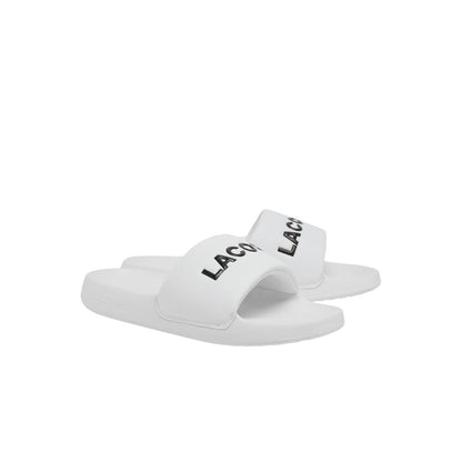 Sandalias Deslizantes Lacoste Serve Slide 1.0 para Hombre - 25.5 cm - Blanco & negro