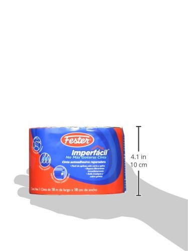 Fester Imperfácil Cinta Impermeable Para Tapar Goteras, Ideal para Techos de Concreto, Tejas, Domos, Láminas de Fibrocemento, Entre Otros, Fácil de Aplicar, Blister de 10 Metro