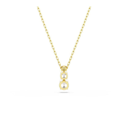 Swarovski Colgante Stilla Attract, Talla redonda, Blanco, Baño tono oro