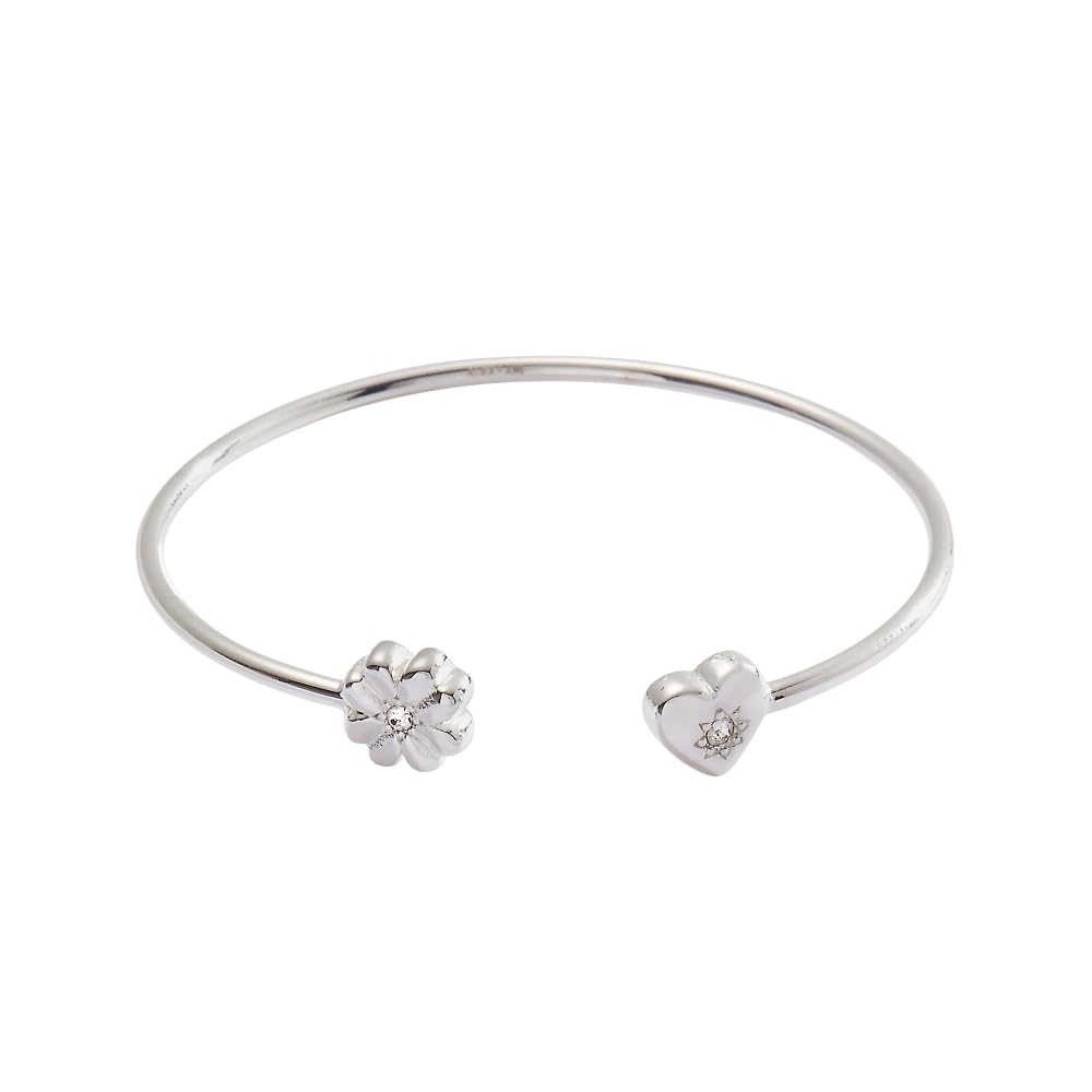 Alex and Ani Love & Luck Heart and Clover Flex Cuff
