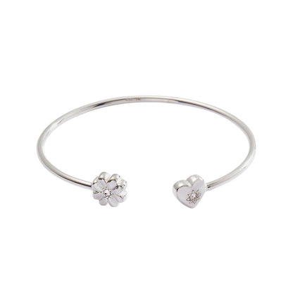 Alex and Ani Love & Luck Heart and Clover Flex Cuff