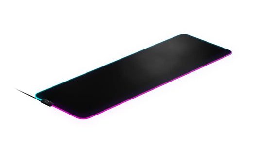 SteelSeries - Alfombrilla de Mouse para Juegos con iluminación RGB de 2 Zonas, 9 cm x 30 cm x 0,4 cm, Tela de Prisma QcK, Talla XL, Color Negro