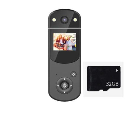 Auvce Clip en la Cámara, Cámara DV Micro Digital de 1080P, Grabadora de Video Digital de Mano, Grabadora de Video de Acción Micro Multifuncional para Disparar，Tarjeta SD 32G